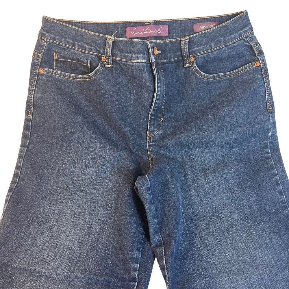 Gloria Vanderbilt Women's Dark Wash Amanda High-Rise Straight-Leg Jeans Size‎ 12 - Picture 8 of 10